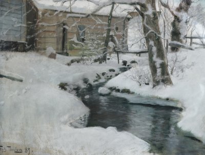 Vinter på øen Stord (maleri) af Fritz Thaulow