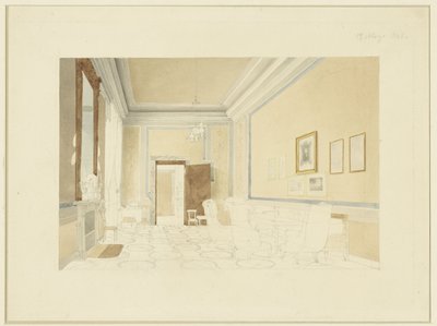 Design (?) til et interiør af Fritz Werner