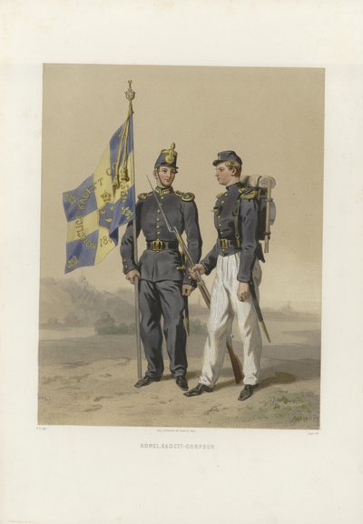 Illustration taget fra bogen svenske og norske hære, og flåderne i deres nuværende uniform af Dardel, Fritz von og udgivet af Bonnier (se, 1863) af Fritz von Dardel