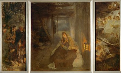 Den hellige nat. Den hellige nat. Triptykon, til venstre af Fritz von Uhde