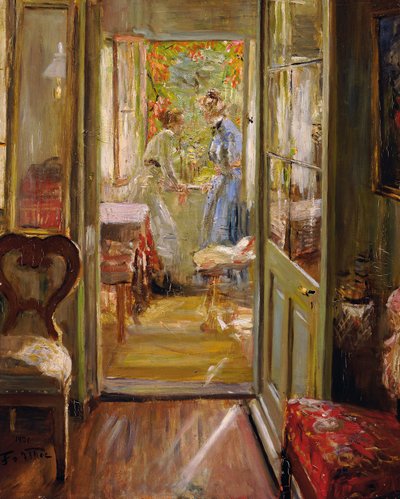 Kunstnerens døtre i våbenhuset af Fritz von Uhde