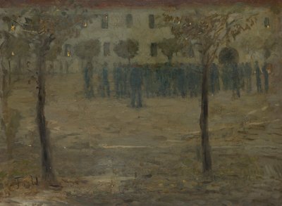 I kasernens gård af Fritz von Uhde