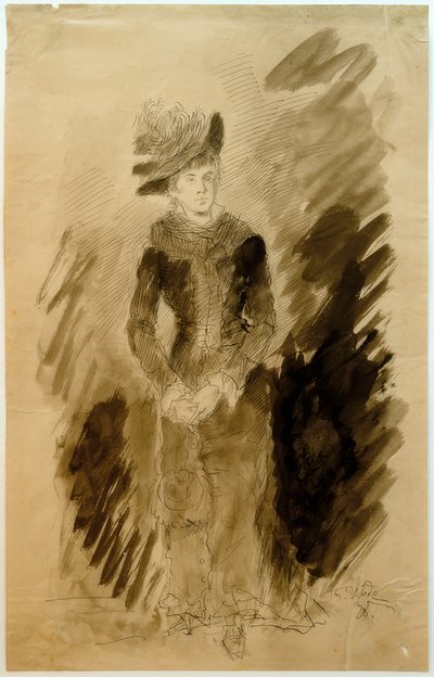 Ung kvinde (portræt af forlovede Amalie Endres) af Fritz von Uhde