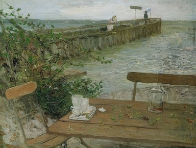 Anløbsbro ved Starnbergsøen. Omkring 1896 af Fritz von Uhde