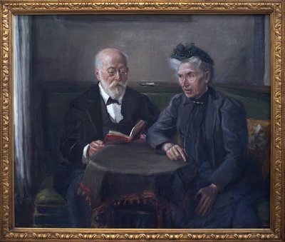 Senator Gustav Hertz og hans kone. Maleri af Fritz von Uhde (1848-1911), olie på lærred af Fritz von Uhde