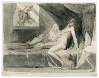 Alp forlader to sovende kvinders sengekammer, 1810. af Füssli