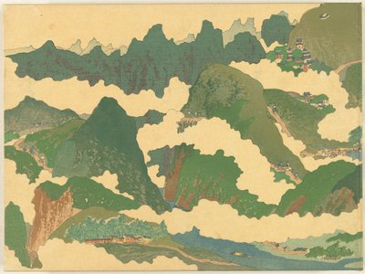 Den gule flod del Koga no maki (titel på objekt) af Fukuda Bisen
