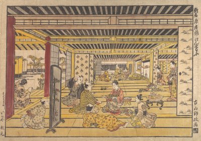A Game of Hand Sumo i New Yoshiwara, ca. 1740. af Furuyama Moromasa