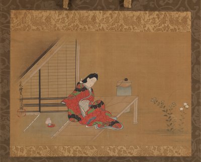 Ung kvinde på en veranda, anden halvdel af det 17. århundrede. af Furuyama Moroshige