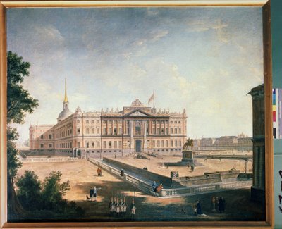 Udsigt over Michael Palace og tilslutningspladsen i St. Petersborg. Maleri af Fjodor Yakovlevich Alexeev (1753-1824). Olie på lærred af Fyodor Yakovlevich Alexeev