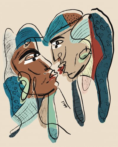 Abstrakt: Elskendes kys af GIovanna Gil Alves