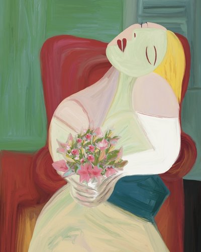 Abstrakt kvinde med blomster af GIovanna Gil Alves