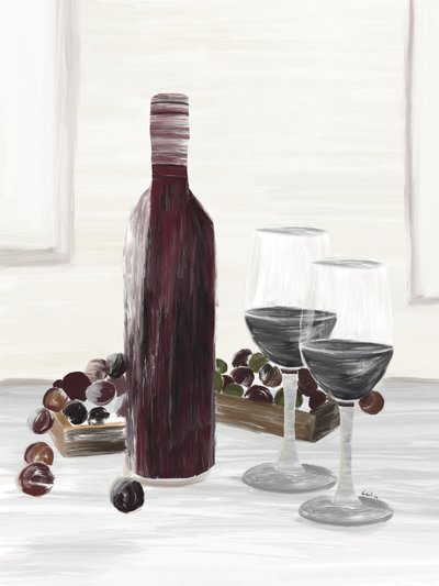 Klassisk vin-stilleben af GIovanna Gil Alves
