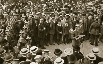 Kaisers proklamation af krig bliver læst op, Berlin, Tyskland, 4. august 1914 af GPA
