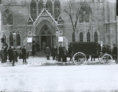 Fru Gilberts begravelse, Bloomingdale Reformed Dutch Church, New York City af G.P. Hall und Sohn