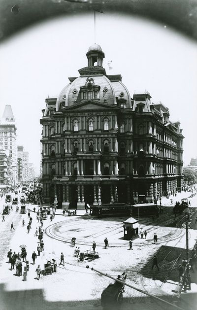Old Post Office, Broadway and Park Row, New York City, ca. 1900 af G.P. Hall und Sohn
