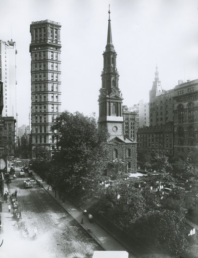 St Pauls Chapel, Vesey og Church Streets, New York City af G.P. Hall und Sohn