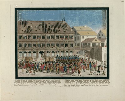 Dagen den 21. juli 1789. Stormen af ​​Strasbourgs rådhus den 21. juli 1789, ca. 1790. af G. Devere
