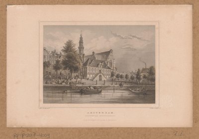 Udsigt over Westerkerk i Amsterdam fra Keizersgracht Amsterdam, Westerkerk Keizersgracht (titel på objekt) af G. Hess