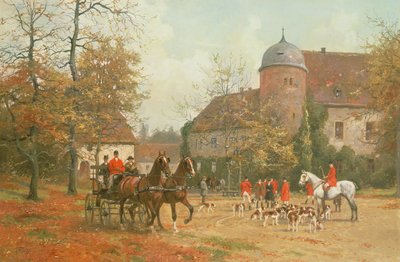 Ankommer til Jagten, 1800-tallet af G. Koch