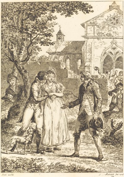 Kysset vendte tilbage: Kysset klar af G. Mallesteste after Jacques Louis François Touzé