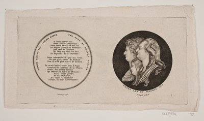 Medaillon med portrætter af Ludvig XVI, hans dronning og søn af G. N. Angelo