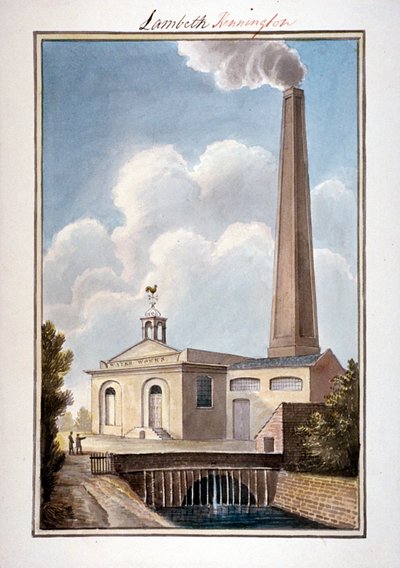 New London Waterworks, Vauxhall, Lambeth, London, 1825 af G Yates