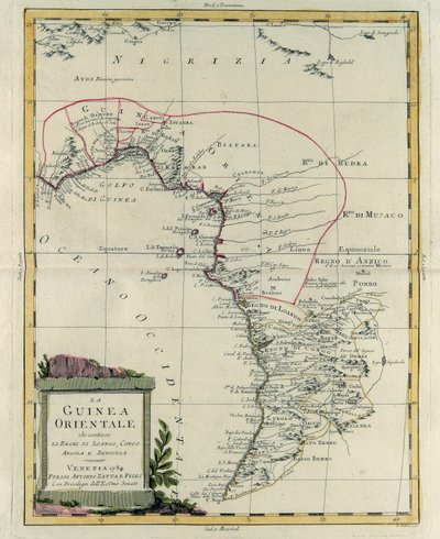 Indgravering af G. Zuliani, hentet fra bind IV af "Newest Atlas" udgivet i Venedig i 1784 af Antonio Zatta, Privat Samling af G. Zuliani