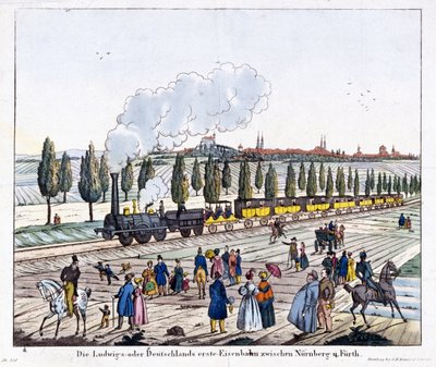 Åbning af Nürnberg-Furth Railway, 7. december 1835 af G. after Renner