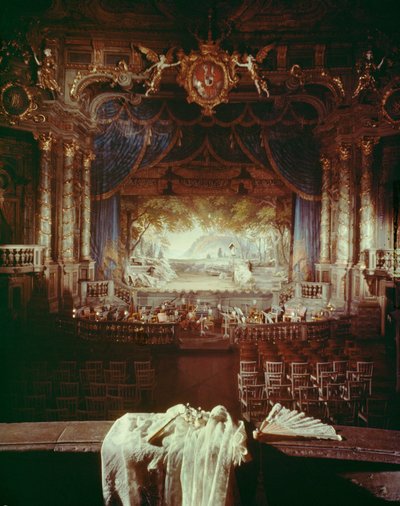 Udsigt fra en loge i Markgrevindens Operahus ... af G. and Carlo Galli Bibiena