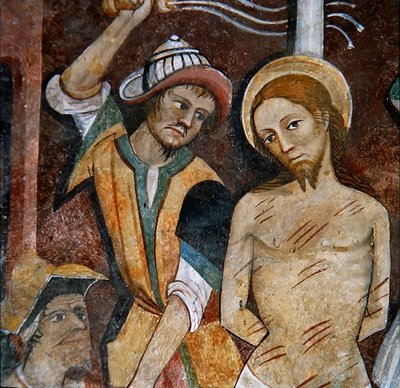 The flagellation of Christ, from the Cycle of the Passion, ca. 1500 (fresco) af G. da Ranzo