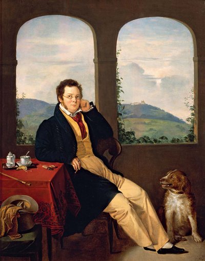 Portræt af Franz Schubert 1797-1828, 1827. af Gabor Melegh