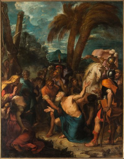 Sankt Andreas tarter af glæde ved synet af hans pine af Gabriel (1630 1704) Blanchard