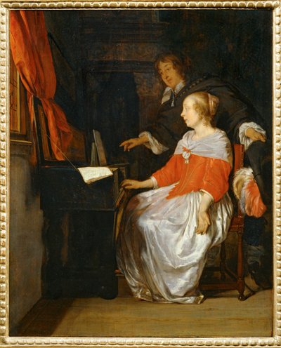 Den jomfruelige lektion ... af Gabriel (attr. to) Metsu