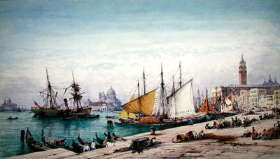 Venezia (akvarel på papir) af Gabriel Carelli