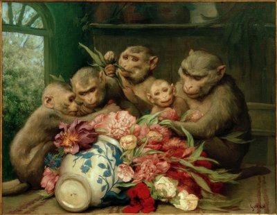 Botaniker (abe med blomstervase) af Gabriel Cornelius Ritter von Max