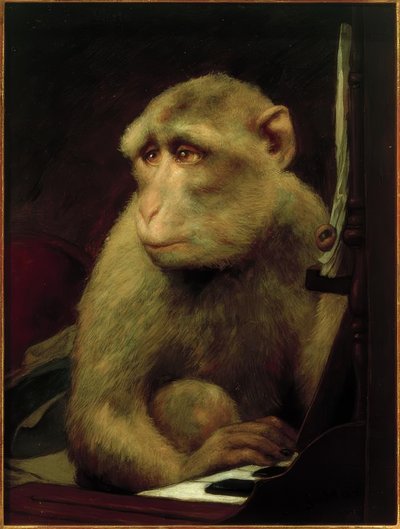 Lille abe ved klaveret af Gabriel Cornelius Ritter von Max