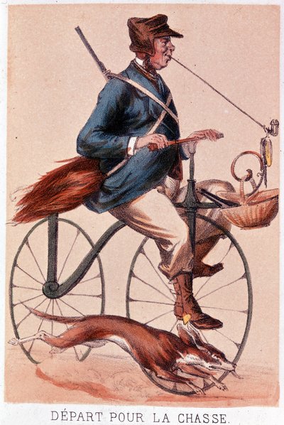 Afgang til jagt - litografi af Darlinghe, efter Gosthiaux af Gabriel Gostiaux