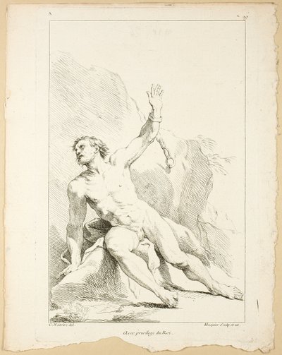 Figur, fra First Book of Academie Figurer indgraveret til dels af professorerne fra Royal Academy af Gabriel Huquier