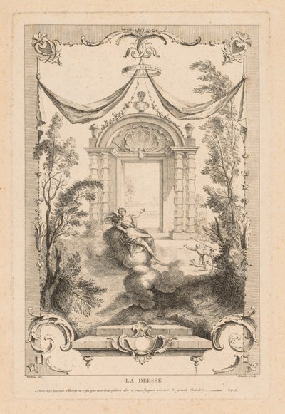 Gudinden, Diana på skyerne. af Gabriel Huquier