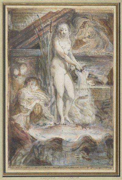 Allegori om Voltaires død af Gabriel Jacques de Saint Aubin