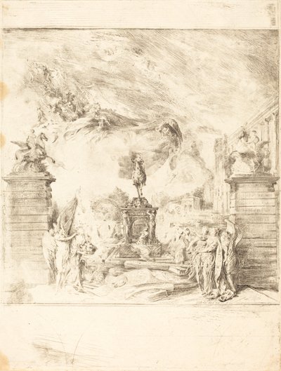 Allegori om opførelsen af ​​statuen af ​​Ludvig XV (Allegori om oprettelsen af ​​en af Gabriel Jacques de Saint Aubin