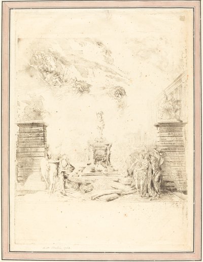 Allegori om opførelsen af ​​statuen af ​​Ludvig XV (Allegori om oprettelsen af ​​en af Gabriel Jacques de Saint Aubin