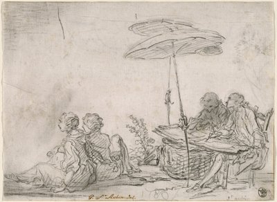 Udendørs tegnere af Gabriel Jacques de Saint Aubin