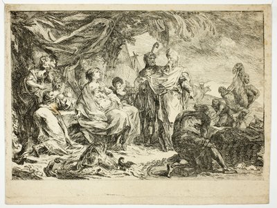 Laban leder efter sine husguder af Gabriel Jacques de Saint Aubin