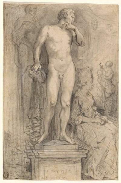Rendezvous i Palais Royal af Gabriel Jacques de Saint Aubin