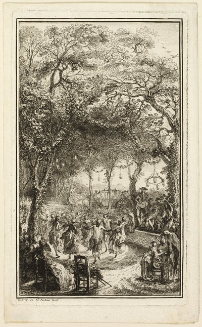 Dansen i Auteuil af Gabriel Jacques de Saint Aubin