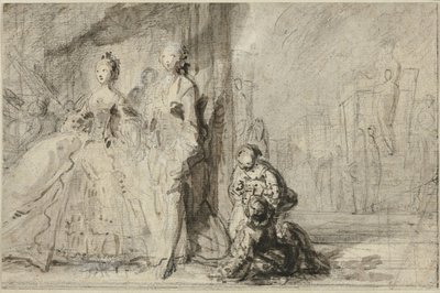 Promenaden på Boulevarden af Gabriel Jacques de Saint Aubin