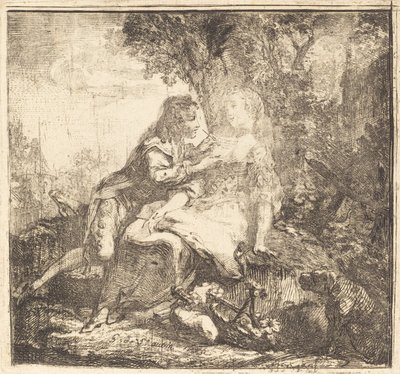 De to elskende af Gabriel Jacques de Saint Aubin