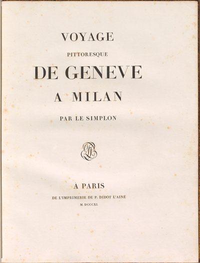 Naturskøn rejse fra Genève til Milano via Simplon af Gabriel Ludwig Lory, Mathias Gabriel Lory